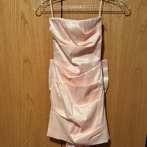 Elegant Strapless Pink Dress